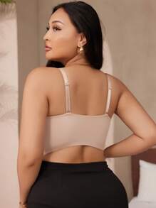 SHEIN Women's Front-Closure Comfortable Plus Size Bras & Wireless Bras - Apricot - View 2