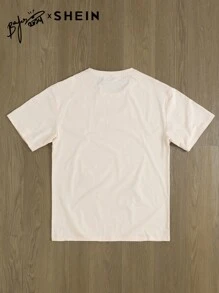 Manfinity Hypemode SHEIN X Arab Artists Loose Men's Graphic Print Round Neck T-Shirt