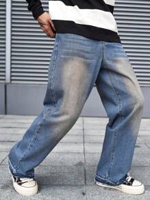 Manfinity EZcore 男式宽松阔腿口袋休闲牛仔裤