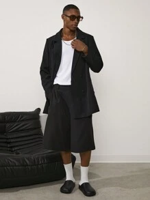 Forever 21 男士黑色休闲短款西装短裤