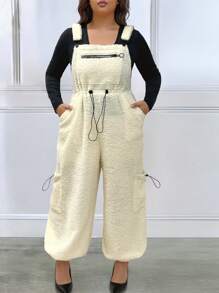 Calvaya Combo 2 món/bộ áo liền quần giữ nhiệt lông cừu cỡ lớn + áo lót trơn đơn giản ôm vừa vặn - Nhiều màu - Xem 1