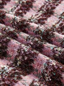 Maija Women's Two-Tone Front Button Elegant Skirt - Pink - View 11