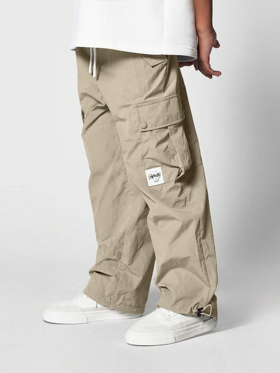 SUMWON Tween Girls Comfy Straight Fit Cargo Pant With Drawcords - Khaki - View 1