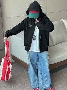 DAZY Girls (Big Tween Girl) Hooded Sweatshirt Sweatshirt For Fall - Black - View 5