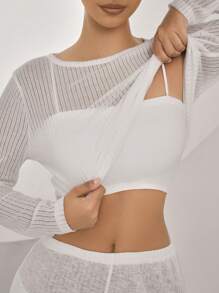 Women's Casual Comfy Plain White Backless Bralette Top Medium Stretch Fabric Bra - White - View 6
