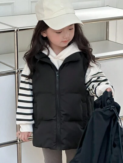 Dazy Kids 小女孩纯色夹克，秋装背心