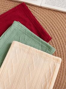 Pantalones de salón de tela texturizada de color liso con lazo en la cintura para mujer - Multicolor - Ver 6