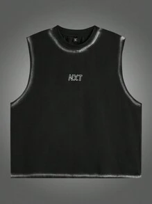 Manfinity VCAY Manfinity NXTstreet 2 件套大码男士休闲无袖针织背心和抽绳腰直筒短裤套装夏季