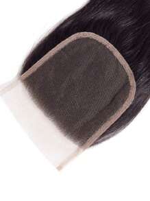 Straight Hair 180% Density 1pc Invisible True 4X4 Lace Closure Single Tiny Knots Silky Straight Human Hair Pre Plucked With Baby Hair For Women Natural Black Color 8-18 Inch