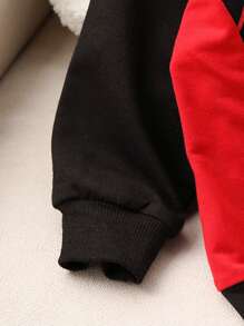 Chaqueta informal de contraste de color con estampado de araña para bebé niño, otoño