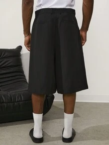 Forever 21 男士黑色休闲短款西装短裤