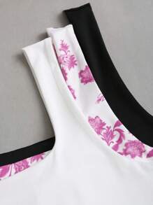 Sweetra Women's Pleated Scoop Neck Casual Tank Top, Summer Graphic Tees Women Tops - Multicolor - View 3