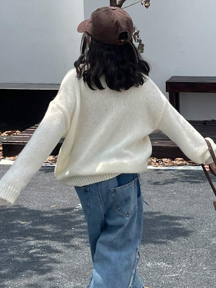 Tween Girl Round Neck Sweater, Autumn,Back To School Clothes