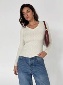 SHEIN Unity 女士休闲纯色修身毛衣，春/秋