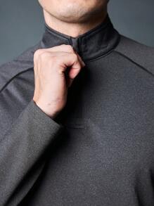 男友风纯色插肩袖日常健身运动夹克，春秋季 - 黑色 - 查看 7