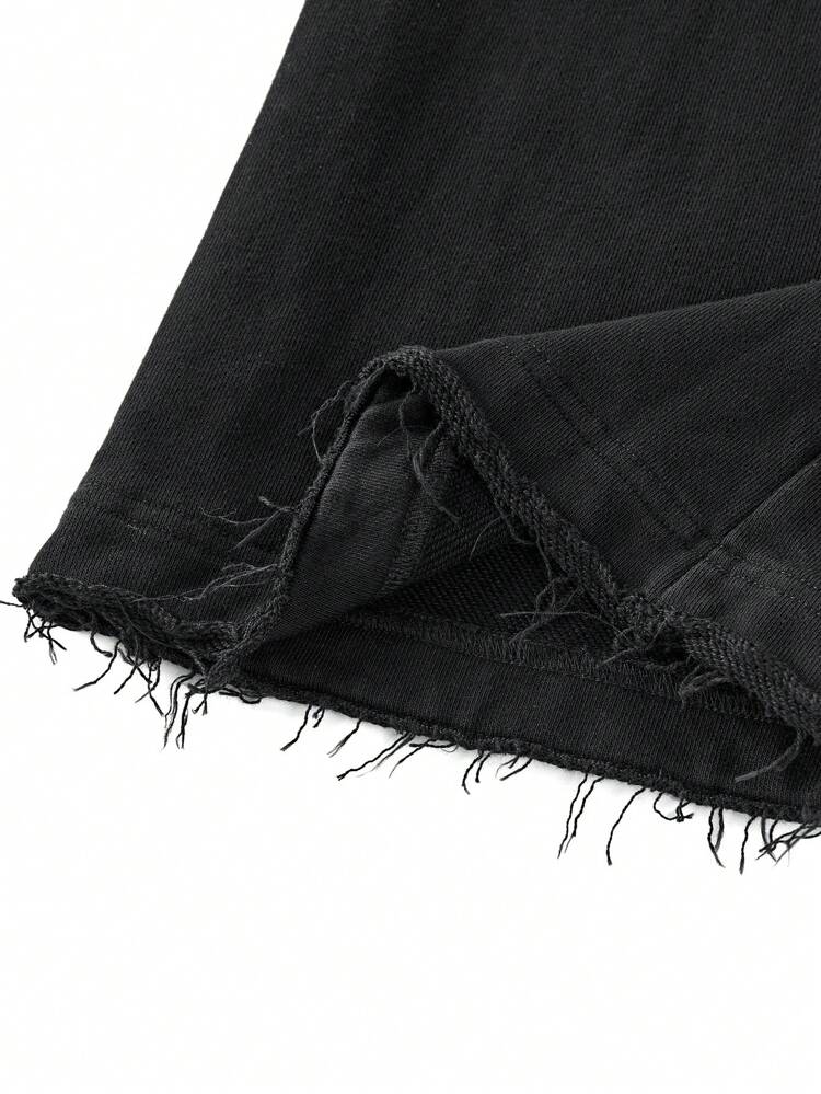 Men's Street Style Knitted Logo Embroidery Flared Loose Long Pants Suitable For Autumn And Winter Seasons