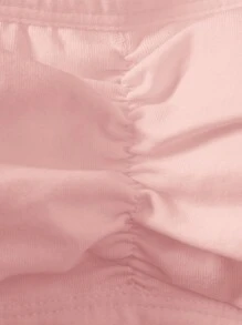 SHEIN Bộ 2 chiếc áo ngực không dây bằng vải cotton dệt kim thoải mái cho bé gái tuổi mới lớn - Màu Hồng baby - Xem 4