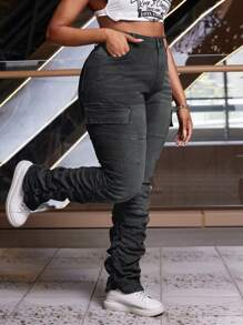 SHEIN SXY Plus-size sexy slim fit jeans