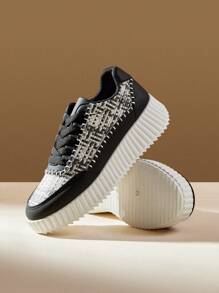 CUCCOO EASI 女士厚底坡跟运动鞋 秋季 - 黑色 - 查看 8