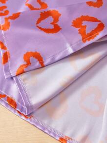 Le freak c est chic Vestido de tirantes con lazo lateral estampado con corazón de leopardo de estilo "artista girlcore" para mujeres de talla grande