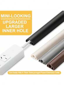 3mX2cm Floor Cable Cover PVC Cord Protector Self-Adhesive Power Cable Protector Extension Electric Wire Duct Slot Cable Manage