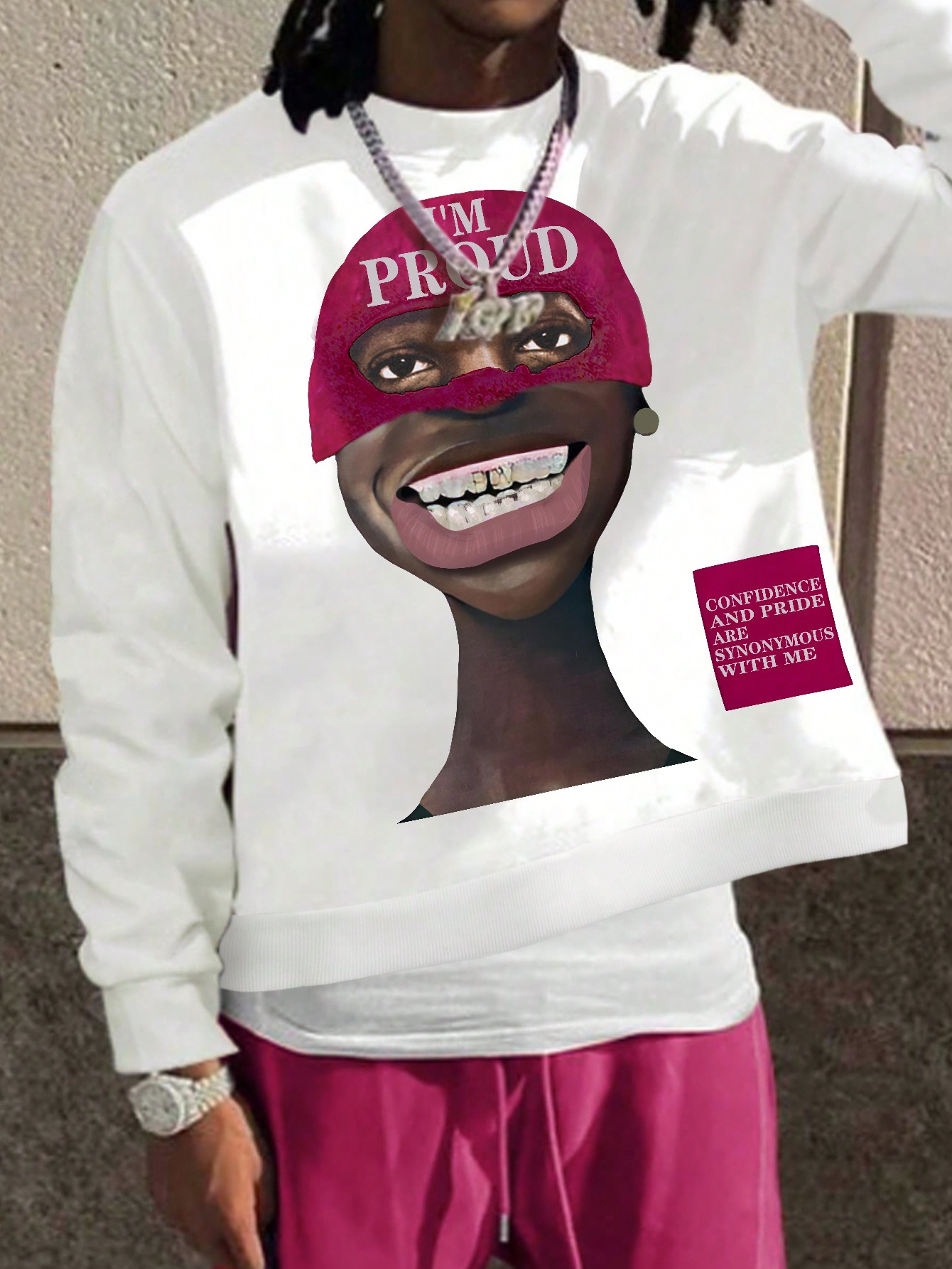 Men's Graphic Print Crew Neck Long Sleeve Pullover Sweatshirt