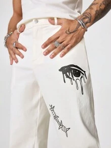 Manfinity VCAY Men's Skull Print Casual Streetwear Trousers