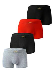 Manfinity Underwear&Sleepwear Basics 男式简约印花平角裤 - 彩色 - 查看 9