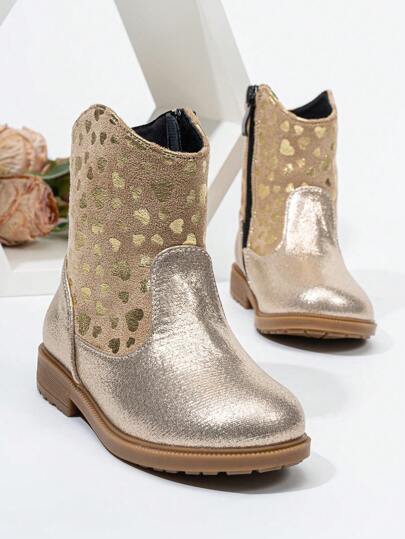 Botas de vaquero occidentales planas, cálidas y cómodas, resistentes al desgaste, con estilo de vaquero occidental, versátiles para bebé y niña pequeña en otoño e invierno, para Navidad