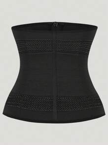 1pc Women Zipper Lumbar Support Waist Protector For Casual Sports Yoga - Waist Shaping, Double-Layer Reinforced - Black - View 2