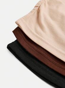 SHEIN Girlism 2pcs/Set Tween Girl Casual Simple Solid Soft Short Sleeve T-Shirt - Apricot - View 6