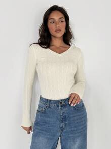 SHEIN Unity 女士休闲纯色修身毛衣，春/秋