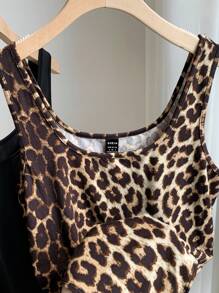 Comfortcana 4 Stücke/Packung Grundaufzüge mit einfarbigem und Leopardenmuster für Frühling & Sommer