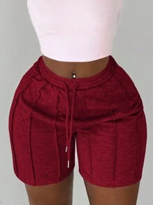 Slaydiva Short décontracté et sport d'été pour femme, avec design de pli cure-dent avant, pantalon corsaire, pantalon de cyclisme, pantalon de survêtement, léger