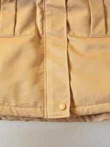 青少年女孩加厚长袖连帽外套，带口袋和腰带，保暖 - 彩色 - 查看 5