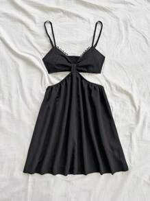 Soleia WYWH 女士度假镂空 V 领吊带背心连衣裙，夏季连衣裙