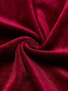 Calvaya Vestido de línea A con mangas abullonadas y definición de cintura en color rojo vino para mujer, ropa de Año Nuevo, vestido largo para conjunto de mujer