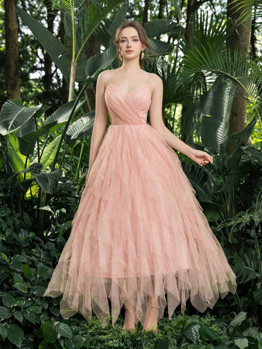 Váy dự tiệc Homecoming Cami lưới xếp nếp thanh lịch hoàn hảo cho các sự kiện trở lại trường, tụ họp, khiêu vũ và cocktail, váy dạ hội bán trang trọng, cho sinh nhật, khách dự tiệc cưới, tốt nghiệp