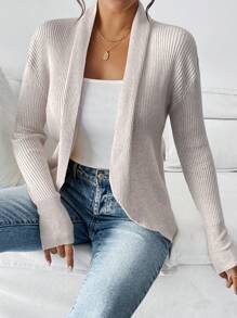 SHEIN LUNE Women Simple Solid Color Casual Long Sleeve Cardigan, Fall Outfit