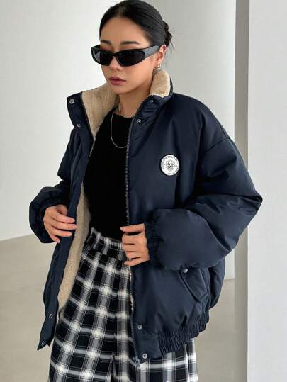 DAZY 女士立领羊毛夹棉大衣，冬季女装，冬季女装外套