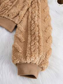SHEIN 2 piezas Conjunto informal para niñas preadolescentes de sudadera holgada de punto waffle teñido anudado y pantalón relajado