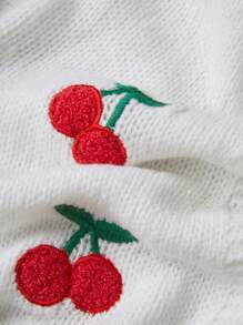 Lunelith SHEIN Lunessa Cárdigan de punto informal y versátil con estampado de cerezas