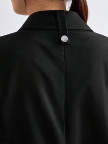 TaskEZ Button-Up Short Sleeve Fashionable Fitted Professional Work Uniform Scrub Top