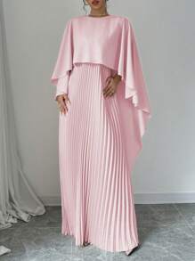 Selianne Đầm Maxi Cổ Chữ V Màu Trơn Cho Nữ, Trang Phục Đi Nghỉ Cho Nữ - Hồng - Xem 4
