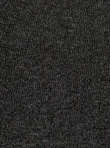 Plus Size Solid Color Waist Cinched Casual Leggings, Everyday Wear Spring - Dark Grey - View 5