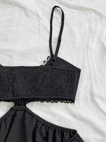 Soleia WYWH 女士度假镂空 V 领吊带背心连衣裙，夏季连衣裙