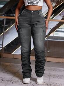 SHEIN SXY Plus-size sexy slim fit jeans
