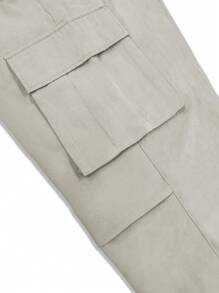 Manfinity Hypemode Loose-Fit Men's Flap Pocket Side Drawstring Waist Cargo Pants