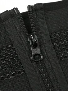 1pc Women Zipper Lumbar Support Waist Protector For Casual Sports Yoga - Waist Shaping, Double-Layer Reinforced - Black - View 3