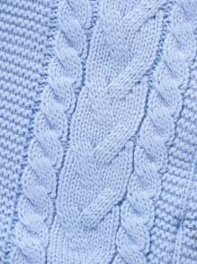 SHEIN Vintaside Kids Baby Girl Button-Front Long Sleeve Simple Knit Jumpsuit, Casual Everyday Wear